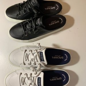 Sperry Black And White Crest Vibe Mule Sneaker Bundle